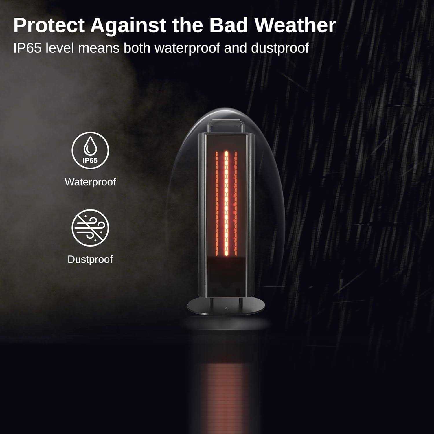 East OAK 1200W Patio Heater Under Table Electric Heater with Double-Sided - Image 4