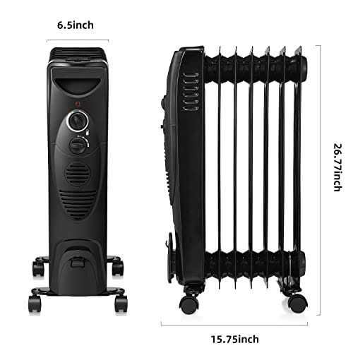 R.W.FLAME Oil Filled Radiator Heater,3 Heat Settings - Image 3