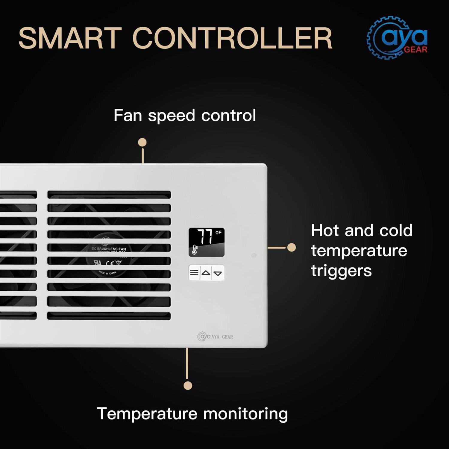 AyA Gear Register Booster Fan Quiet ac vent Fan with Thermostat Control - Image 5