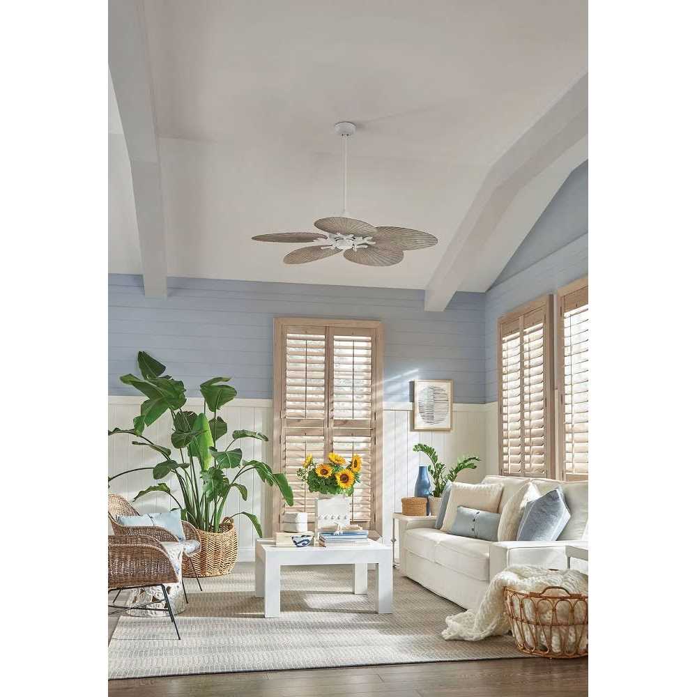 Nature Inspired Leaf-Shaped 5-Blade Ceiling Fan with Streamlined Silhouette and Coastal Edge 52 inches W X 15.75 inches Matte - Image 3