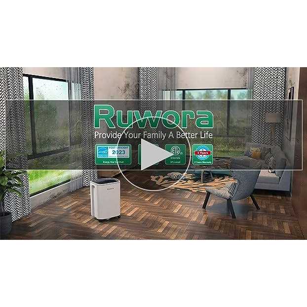 RUWORA Dehumidifier 2500 Sq.Ft 30 Pint Dehumidifiers with Drain Hose - Image 5