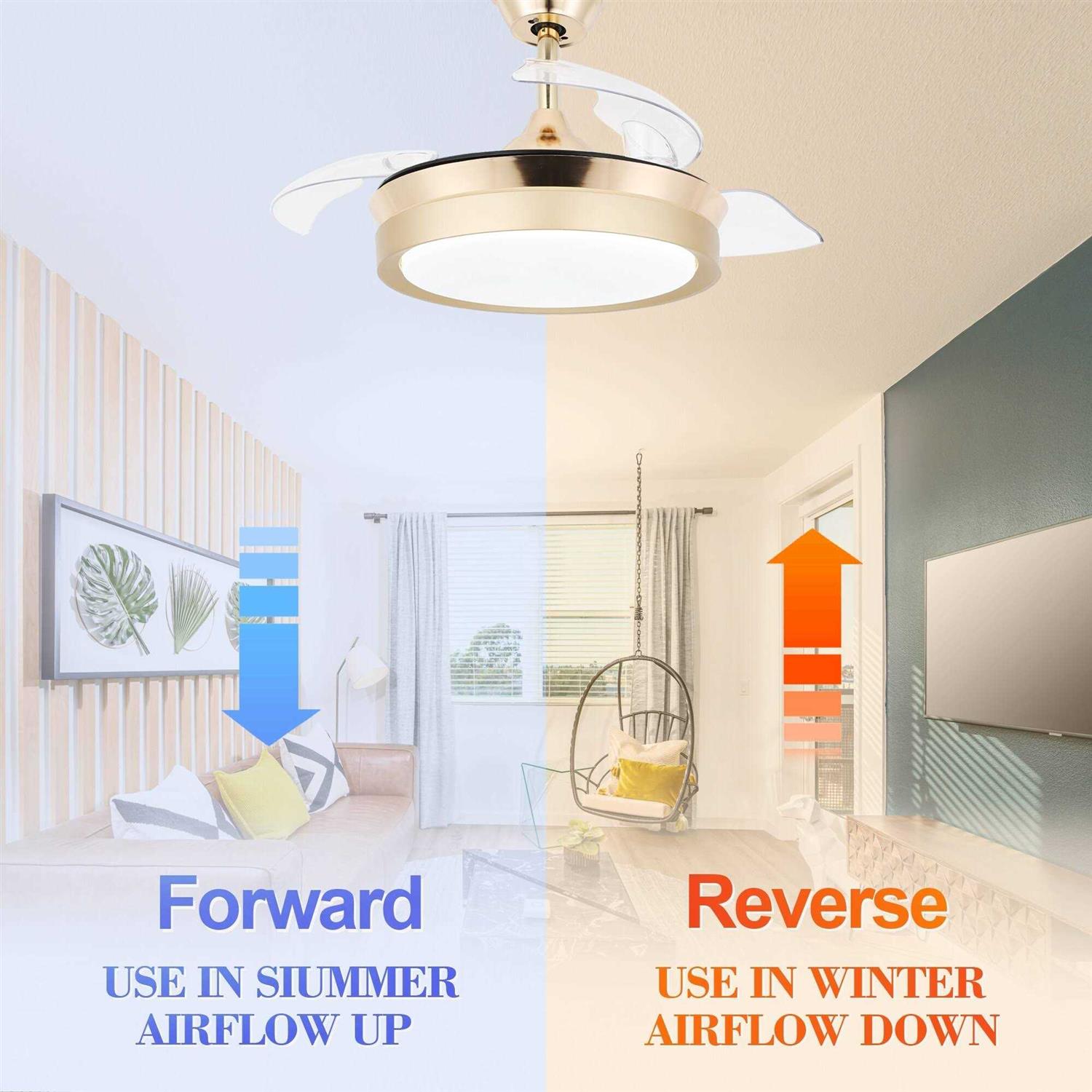 Bella Depot 42 Retractable Ceiling Fan with Dimmable Led Light - Image 4