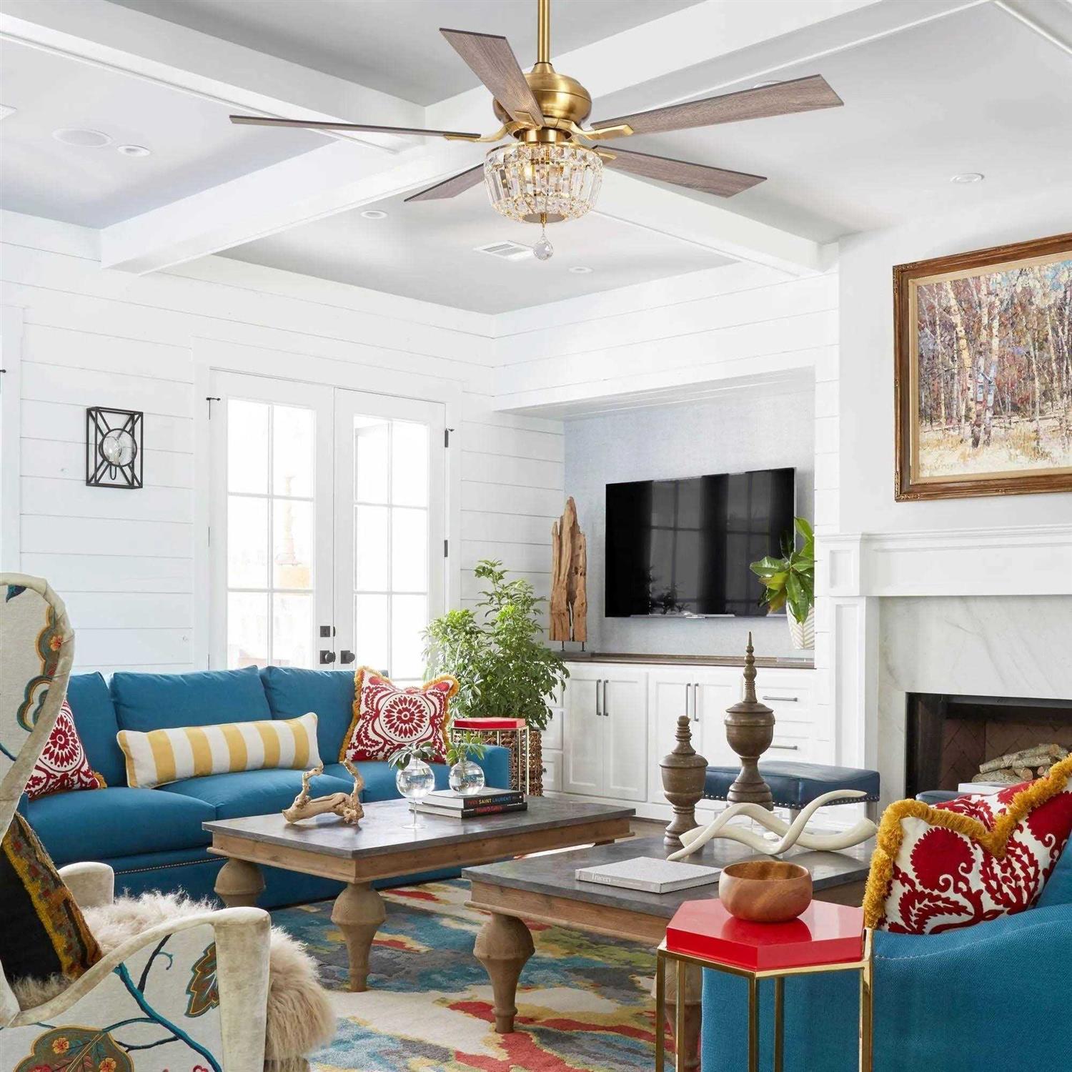 Parrot Uncle 52 in. Berkshire Modern Ceiling Fan with Lighting and Remote Control - Image 4