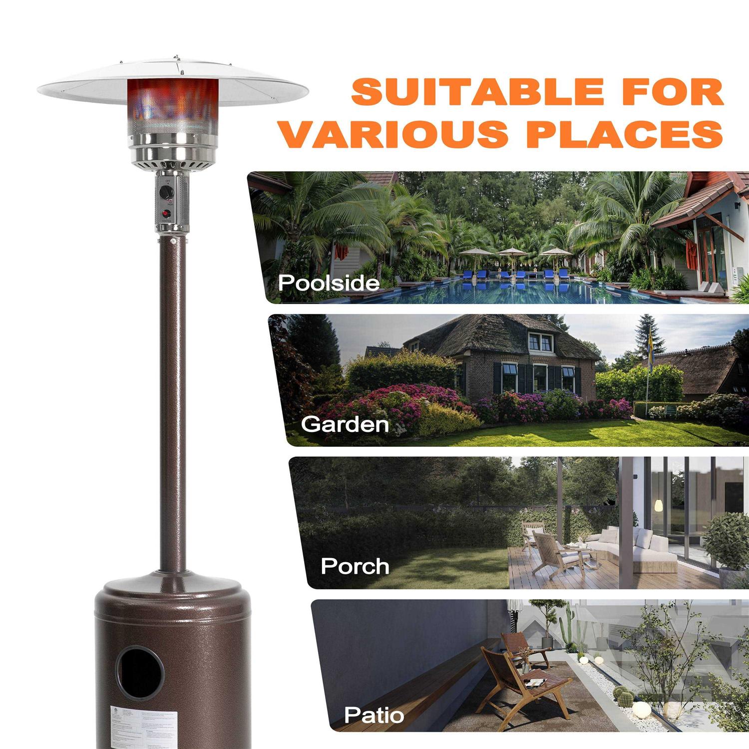 Nuu Garden 46000-BTU Brown Steel Floorstanding Liquid Propane Patio Heater - Image 3