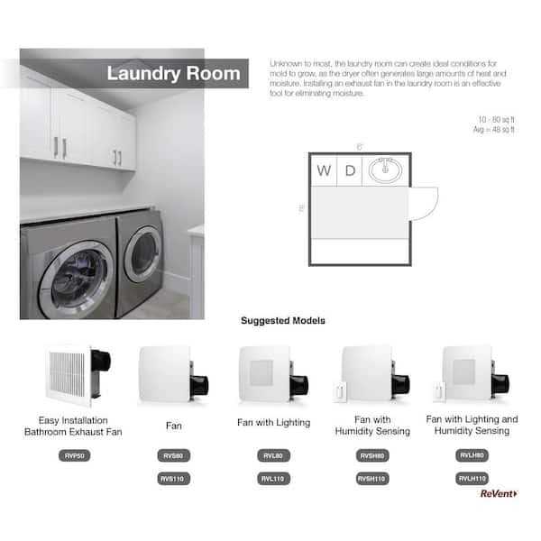 ReVent 110 CFM Easy Installation Bathroom Exhaust Fan RVS110 - Image 3