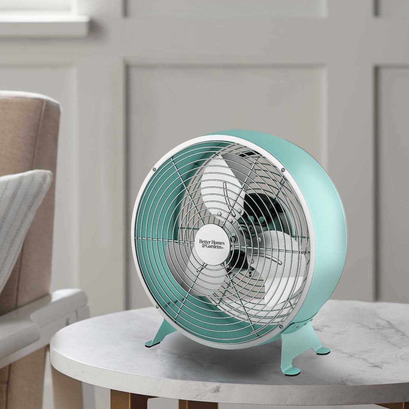 Better Homes & Gardens 9 inch Retro Table Drum Fan Mint - Image 4