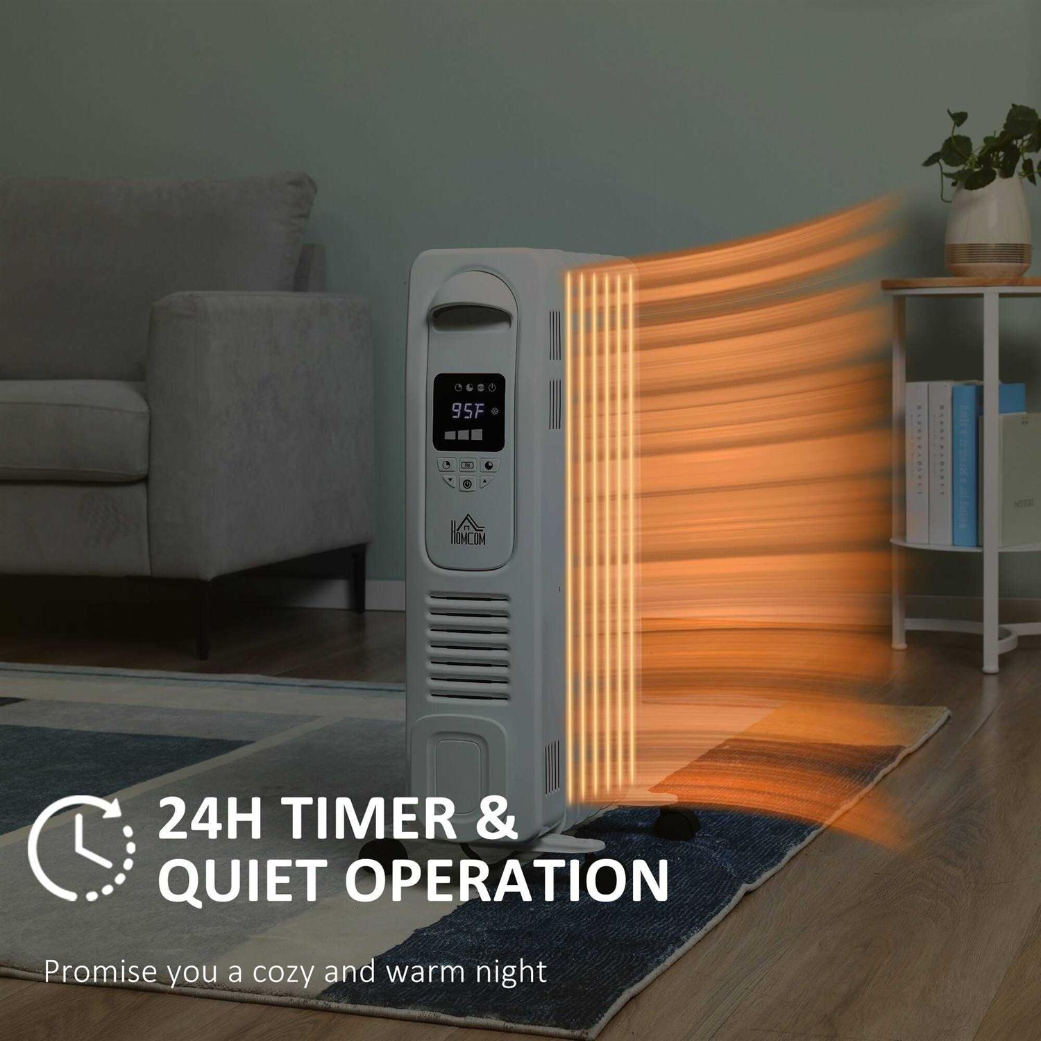 HOMCOM Electric Space Heater Freestanding 161 Sq. Ft. Heater with 3 Modes - Image 4