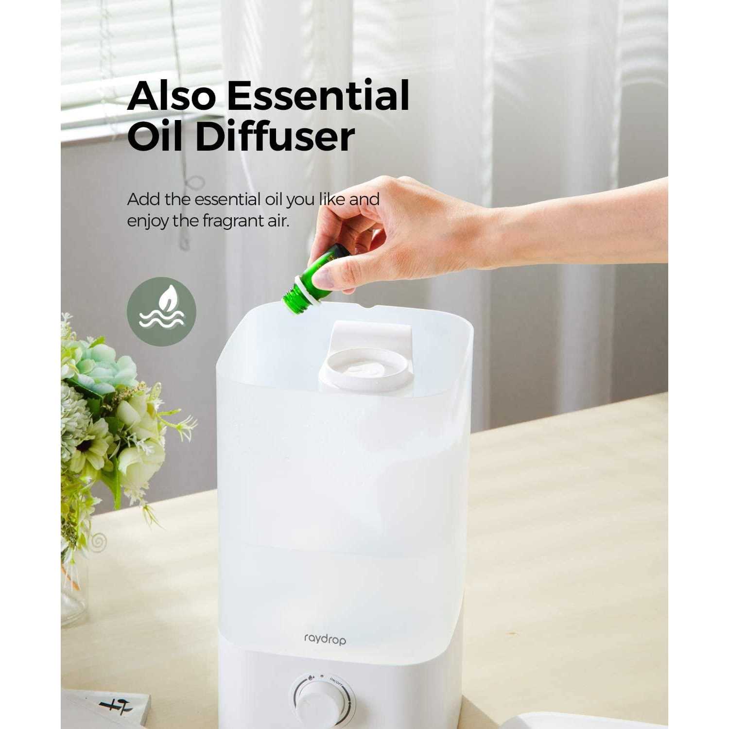 raydrop Cool Mist Humidifier, 2.5l Essential Oil Diffuser for Bedroom Nursery,home and office - Image 3