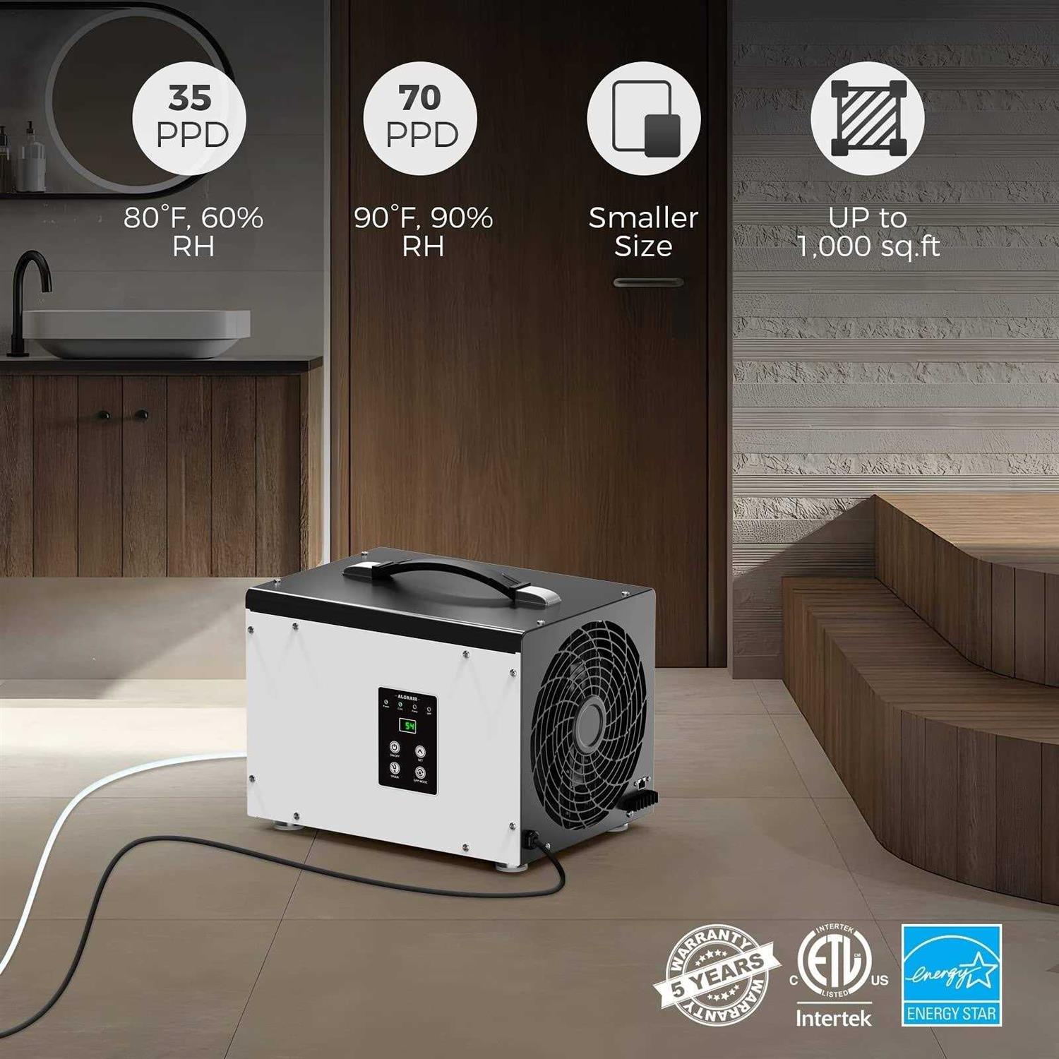 ALORAIR Crawl Space/Basement Dehumidifier 70 Pint Dehumidifier - Image 5