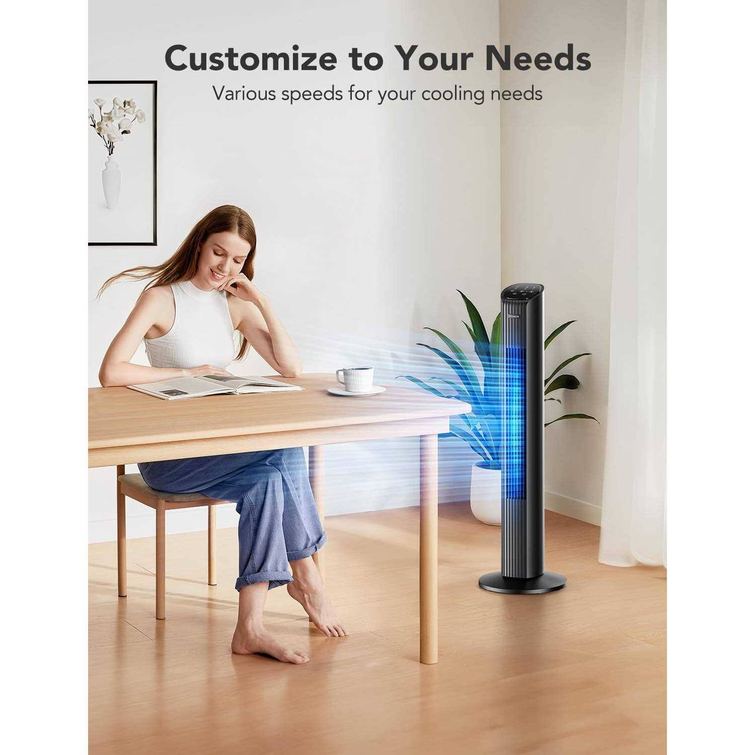 GoveeLife 36'' Smart Tower Fan for Bedroom Oscillating Fan with Auto-Reflect Room Fan with 8 Speeds - Image 4