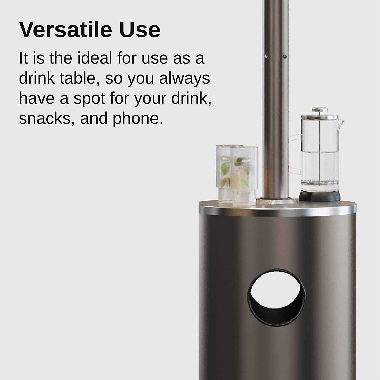 East Oak 50,000 BTU Outdoor Patio Heater with Table Design - Image 4