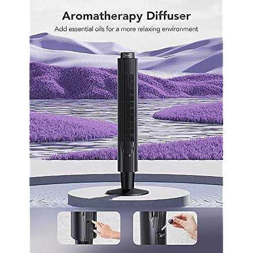 GoveeLife Smart Tower Fan 2023 Upgraded, 42 Inch WiFi with Aromatherapy and Temp Sensor - Image 3