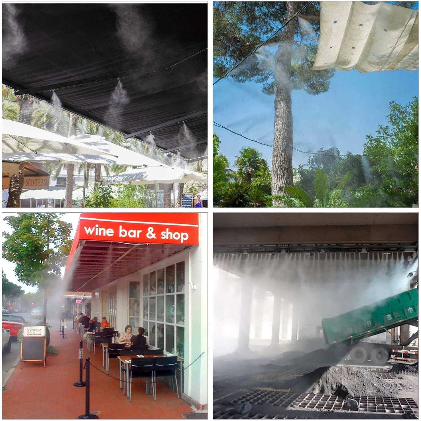 Awpeye Misting Cooling System 98.4FT Misting Line + 50 Brass Mist Nozzles + 45 T-Connectors + 1 Faucet Adapters Outdoor Mister for Patio - Image 4