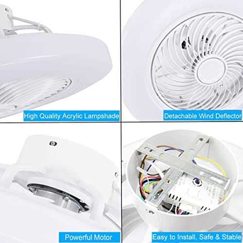 BESKETIE Bladeless Ceiling Fans with Lights 20” Modern Ceiling Fan with Lights Remote Control - Image 3
