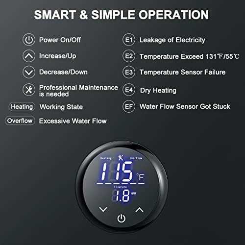 Electric Tankless Water Heater ECOTOUCH 14kW Instant Hot Water Heater on Demand 240V Point of Use Hot Water Heater Self-Modulation ECO140B - Image 4