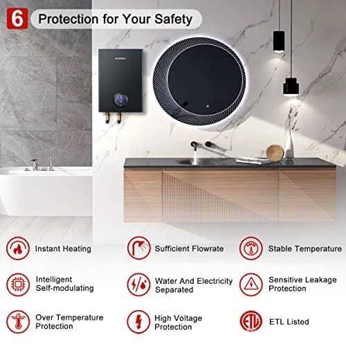 Electric Tankless Water Heater ECOTOUCH 14kW Instant Hot Water Heater on Demand 240V Point of Use Hot Water Heater Self-Modulation ECO140B - Image 5