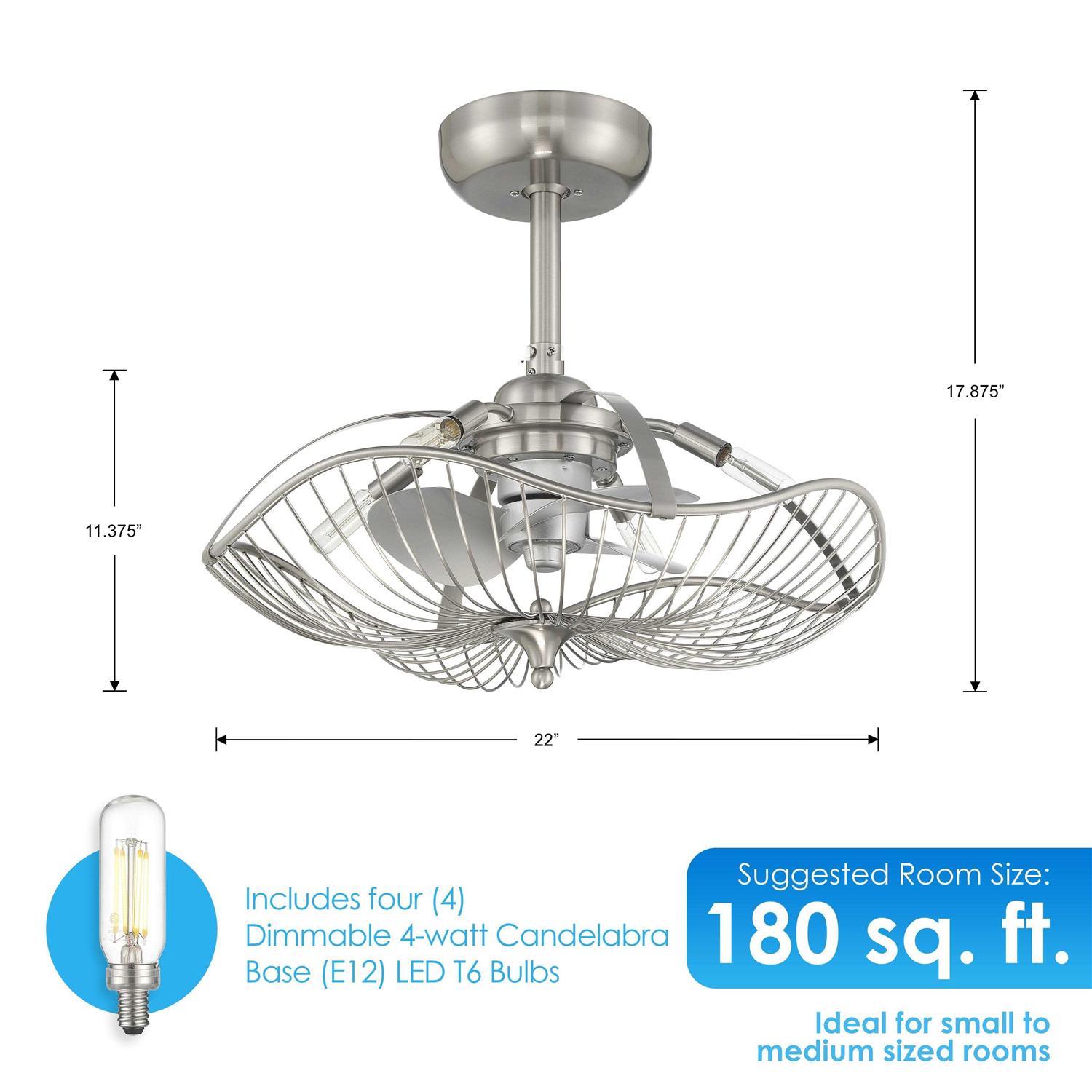House of Hampton® Auri 22 inch Ceiling Fan with Remote Control and Dimmable Lights - Image 5