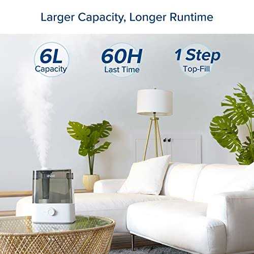 LEVOIT Classic300 Ultrasonic Top Fill Humidifier, Extra Large 6L Tank Last 60-Hour - Image 3