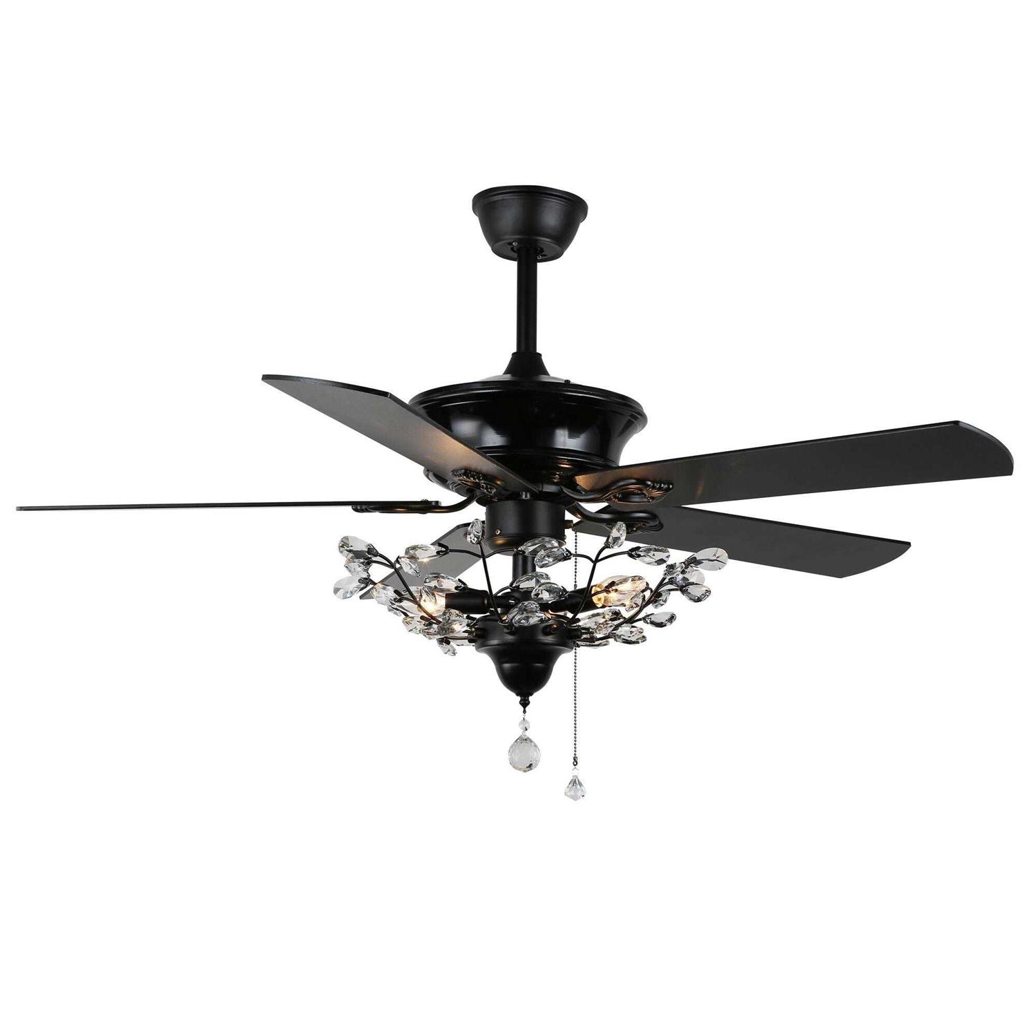 Bella Depot 52-inch Modern 5-Blade Reversible Branches Crystal Ceiling Fan with Light Kit and Remote - Image 3