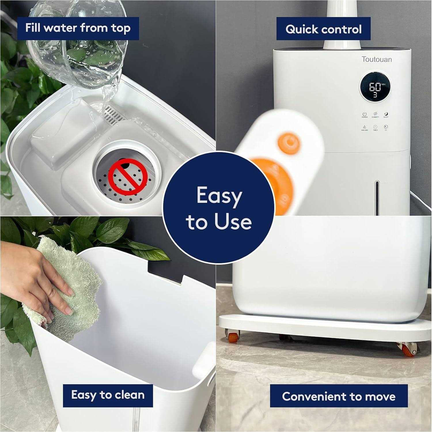 Tower Humidifiers for Whole House 2000ml/h Cool Mist Humidifier for 2000 sq ft Large Room - Image 5