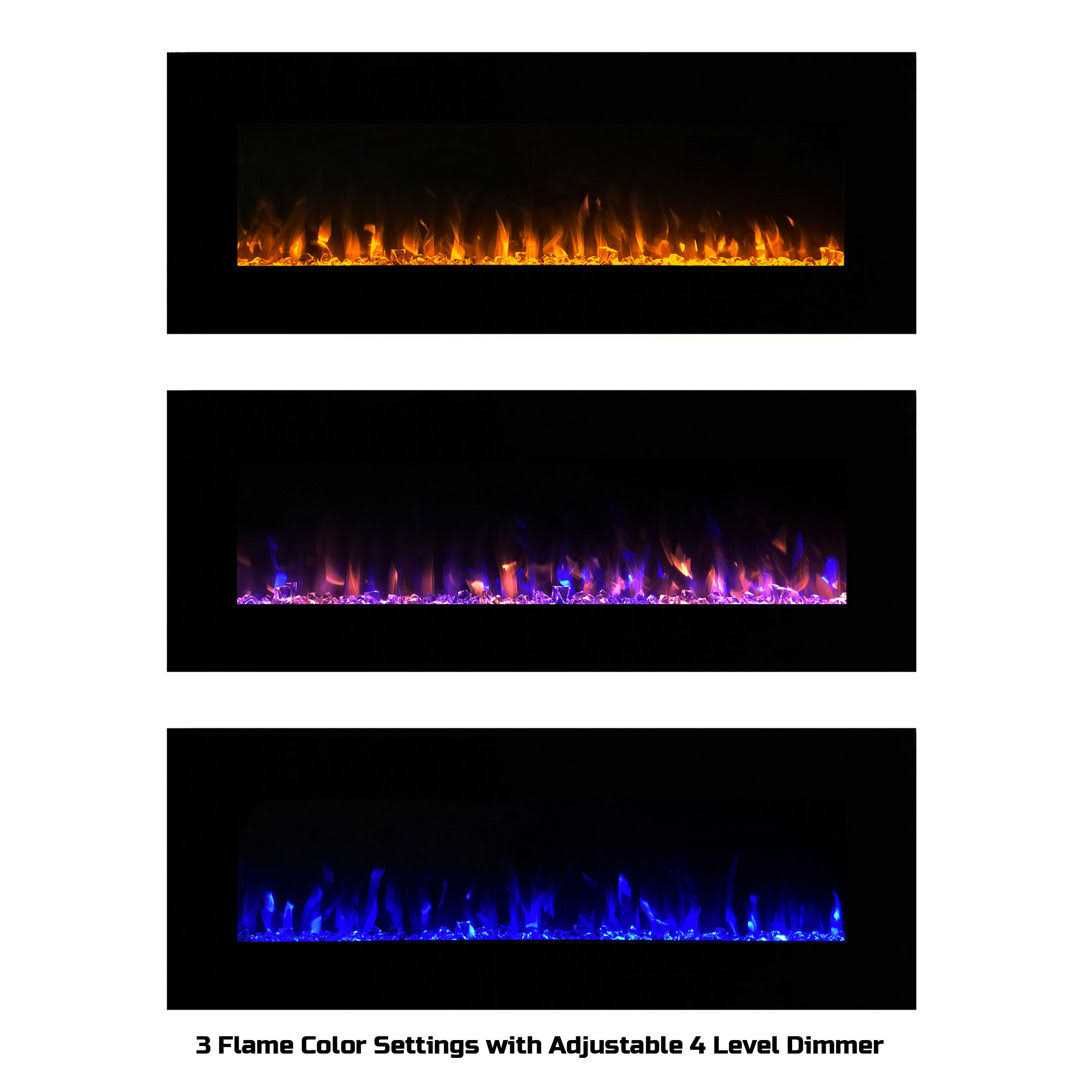 Quevedo Wall Mounted Electric Fireplace Orren Ellis - Image 3