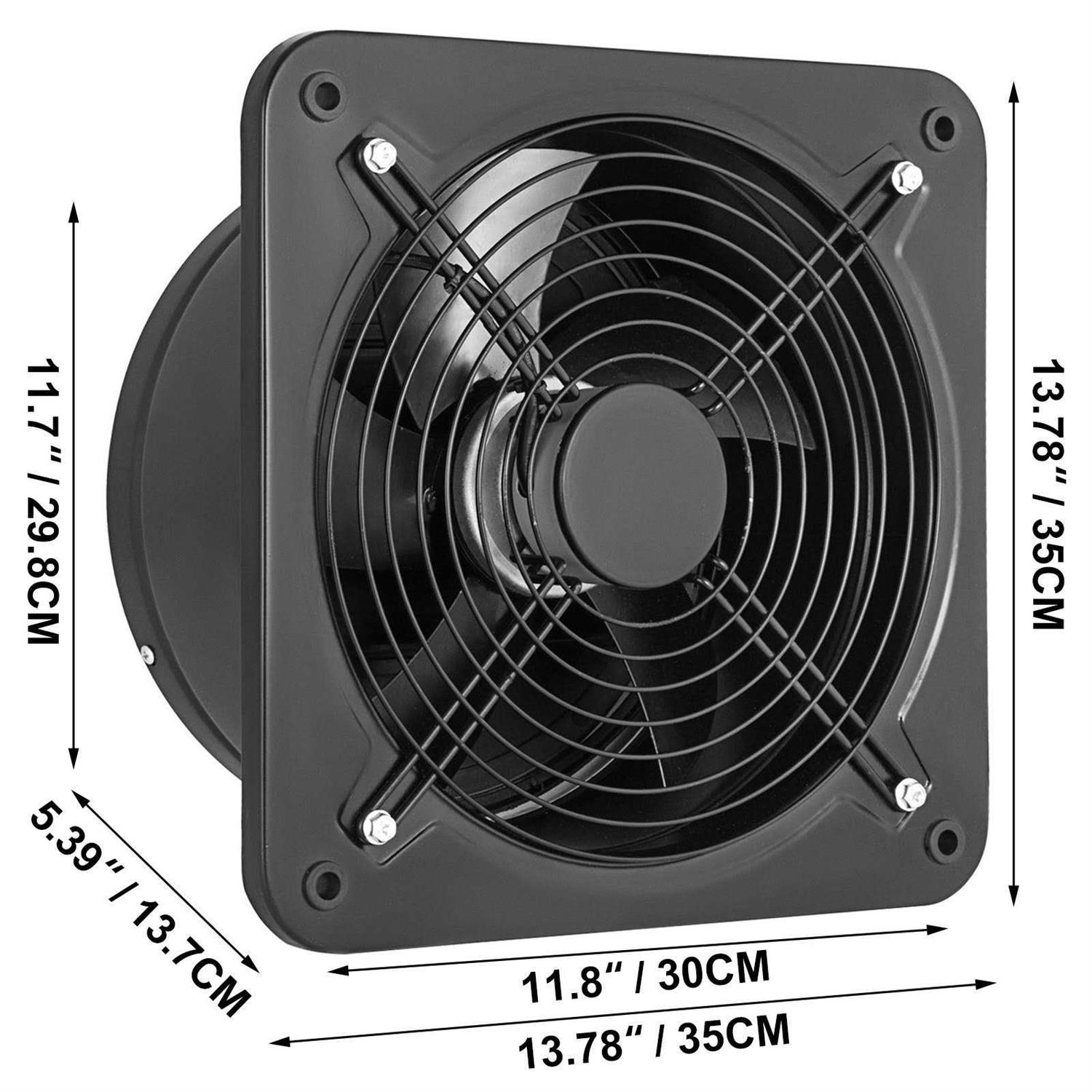 VEVOR 12'' Ventilation Extractor Exhaust Fan Blower Wall Mount Kitchen Bathroom Toilet PQFJYNF-300-2T001V7 - Image 3