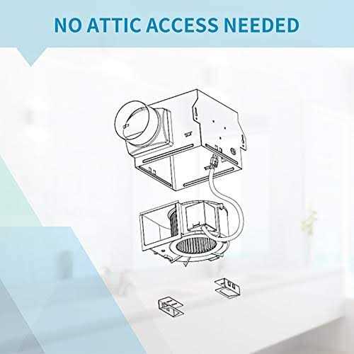Tech Drive Very-quiet 80 cfm, 1.5 Sone No Attic access Needed Installation Bathroom Ventilation and Exhaust Fan - Image 3
