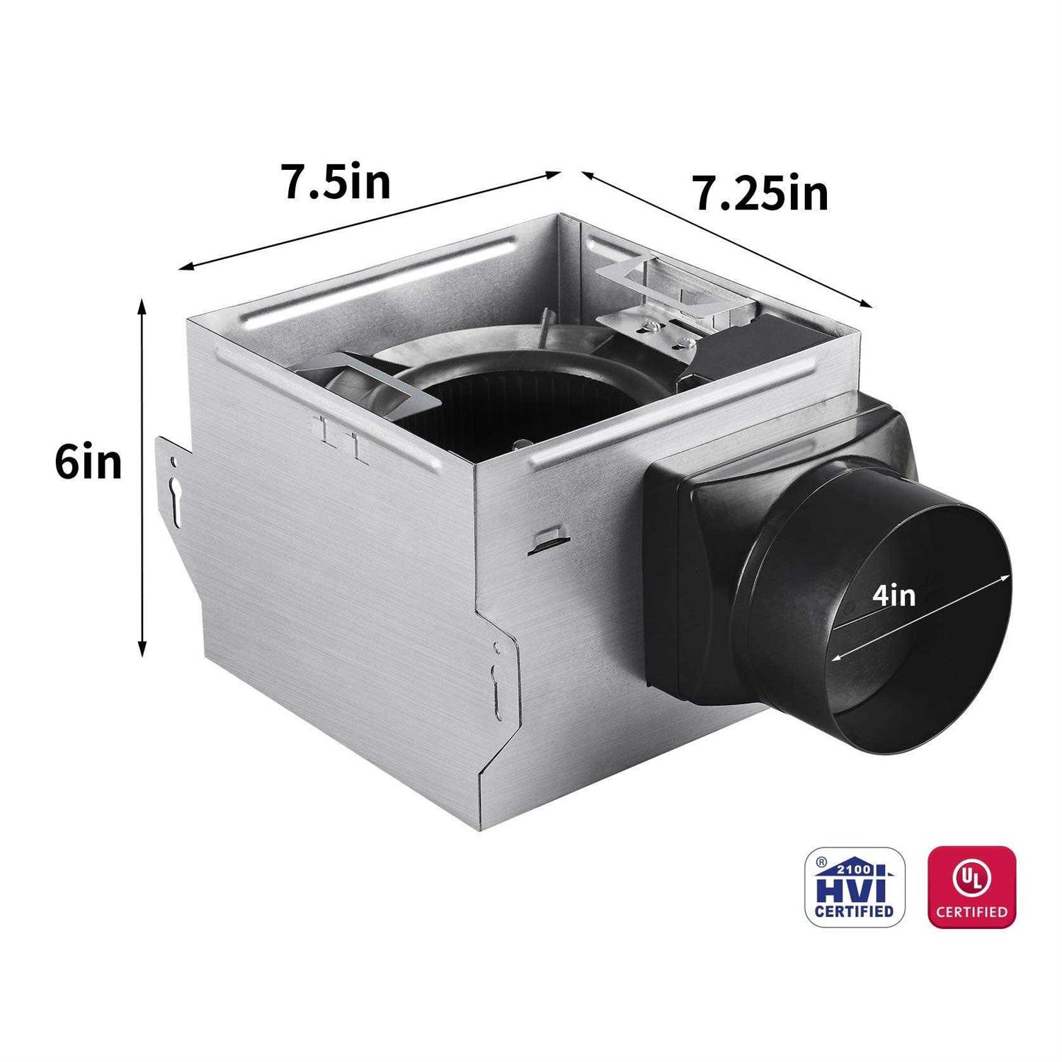 Tech Drive Very-quiet 80 cfm, 1.5 Sone No Attic access Needed Installation Bathroom Ventilation and Exhaust Fan - Image 5