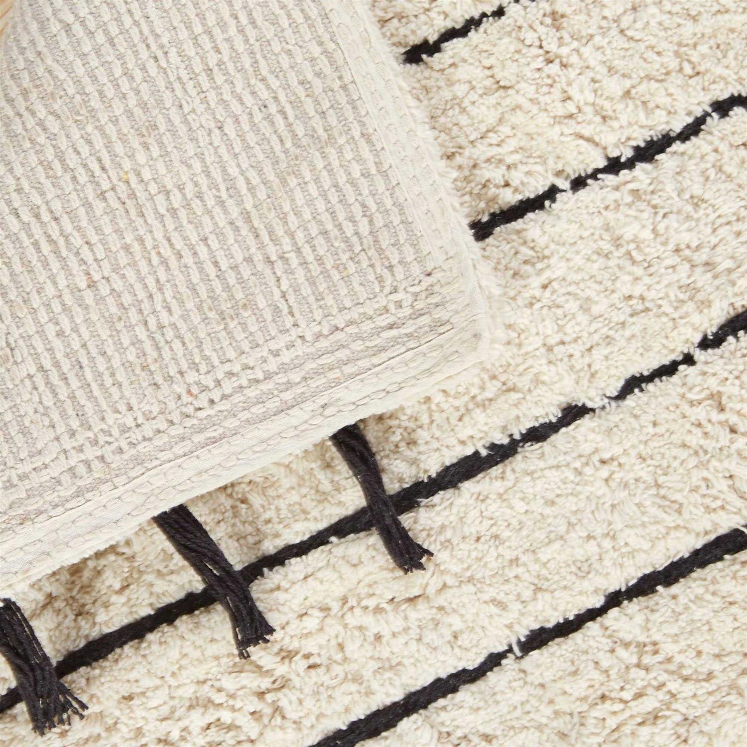 Arbor Stripe Tassel Cotton Tufted Rug INK+IVY - Image 4