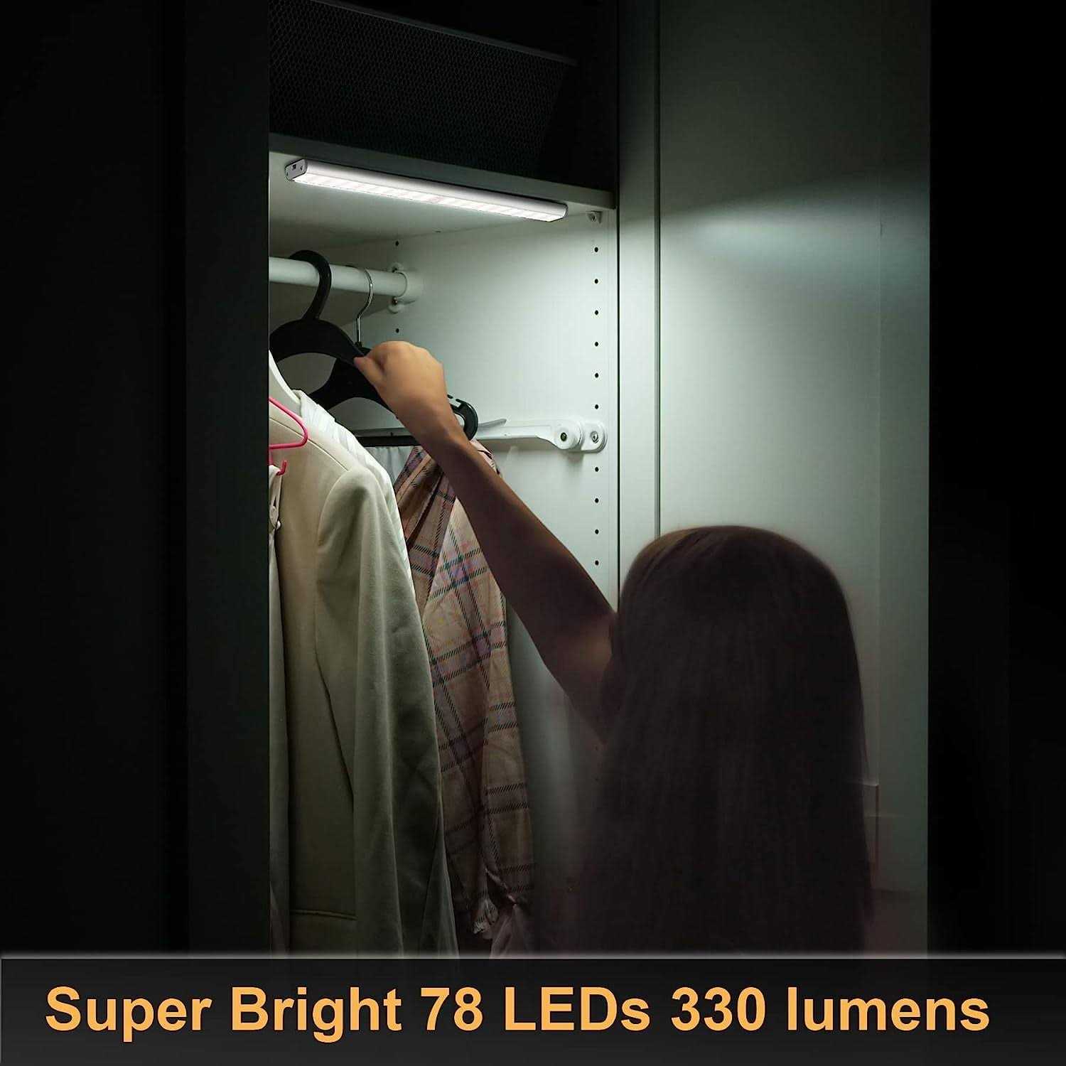MOSTON Super Bright Rechargeable Closet Lights 78 LED Homelife Motion Sensor Night Lighting for Under Cabinet,Counter.Built-in 2500mAh - Image 5