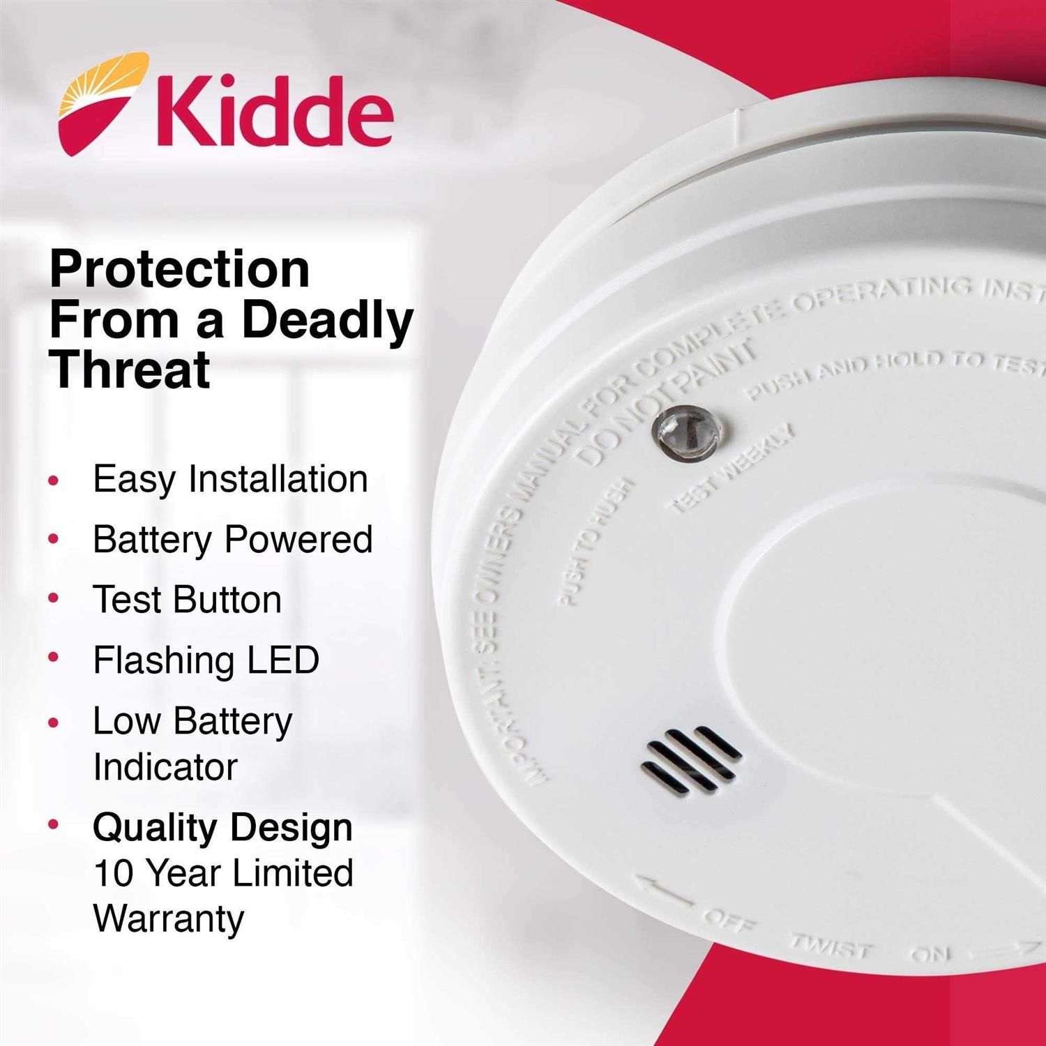 Kidde i12040 Hardwired Smoke Alarm with Battery Backup and Smart Hush - Image 4